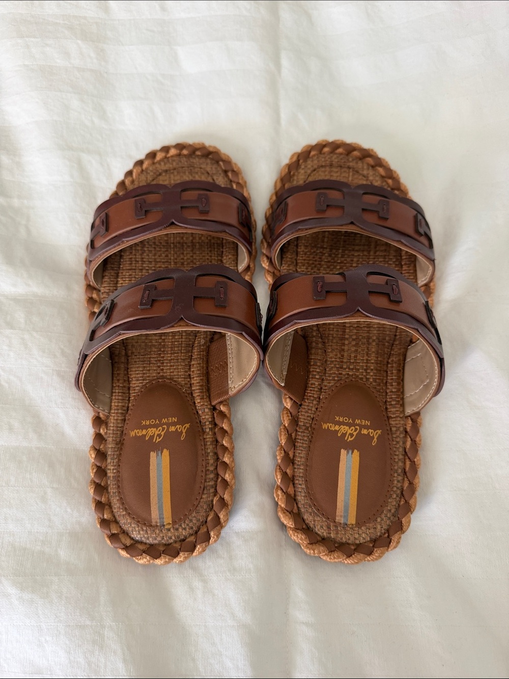 Braided Leather Slide Sandals in Brown - Picture 3 of 6